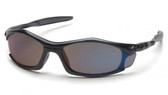 Pyramex Solara Safety Glasses ~ Black Frame ~ Blue Mirror Lens