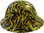 Hydro Dipped Full Brim Hard Hat Yellow Tiger Design Side