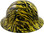 Hydro Dipped Full Brim Hard Hat Yellow Tiger Design Right