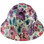 Flower Hydro Dipped GLOW IN THE DARK Hard Hats Full Brim Style with Ratchet Suspensions