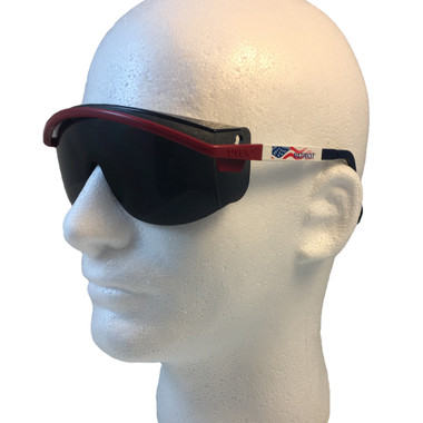 Uvex Astrospec 3000 Glasses ~ Red/White/Blue Frame ~ Smoke Lens