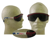 Uvex Astrospec 3000 Glasses ~ Red/White/Blue Frame ~ Smoke Lens