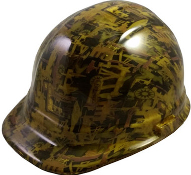 Oilfield Camo Yellow Hydro Dipped Cap Style Hard Hat pic 1