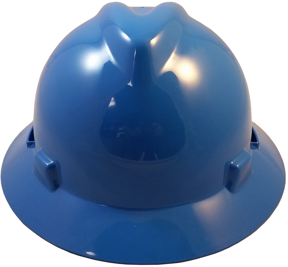 MSA VGard Full Brim Hard Hats StazOn Suspensions Blue