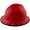 MSA V-Gard Full Brim Hard Hats with Staz-On Suspensions Red - with Protective Edge