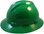 MSA V-Gard Full Brim Hard Hats with Staz-On Suspensions Green