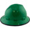MSA V-Gard Full Brim Hard Hats with Staz-On Suspensions Green - with Protective Edge