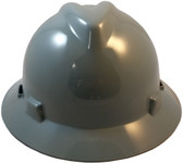 MSA V-Gard Full Brim Hard Hats with Staz-On Suspensions Gray