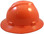 MSA V-Gard Full Brim Hard Hats with Staz-On Suspensions Hi Viz Orange