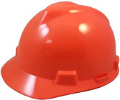 MSA V-Gard Cap Style Hard Hats with Fas-Trac Suspensions Hi Viz Orange