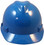 MSA Cap Style Large Jumbo Hard Hats with Fas-Trac Suspensions Blue - Front View