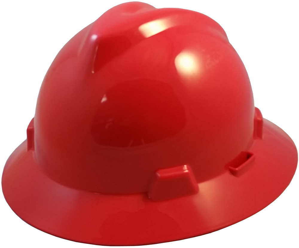 MSA VGard Full Brim Hard Hats Suspensions Red
