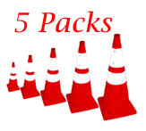 5 Pack Pack and Pop Incident Cones With Light