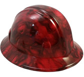 Hades Skull Red Hydro Dipped Hard Hats Full Brim Style