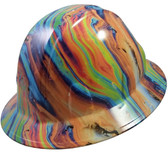 Oil Spill Design Hydro Dipped Hard Hats Full Brim Style