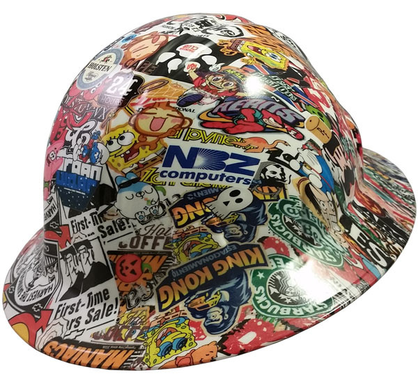 Sticker Bomb 4 Design Hydro Dipped Full Brim Hat | Buy Online at T.A.S.C.O.