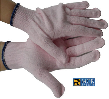 MCR Pink String Knit Work Gloves Pic 1
