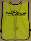 Imprinted Lime Safety Vests one color back
