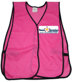 Pink Multi Color Safety Vests Imprinting Front