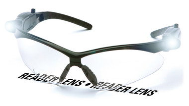 PMXtreme Fog Free Clear Safety Glasses w/ LED Lights, & 2.0 Bifocal Lens Front