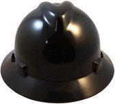 MSA V-Gard Full Brim Hard Hats with Staz-On Suspensions Black