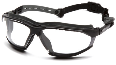 Pyramex Isotope Safety Glasses ~ Black Frame - H2 Max Clear Anti-Fog Lens