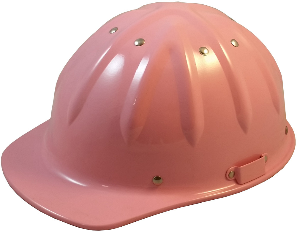 Pink SkullBucket Aluminum Cap Style Hard Hats with Ratchet Suspensions