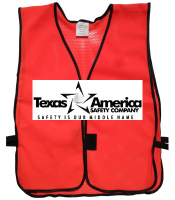 Add A Text Imprint to Your Red Safety Vests (ONE COLOR)