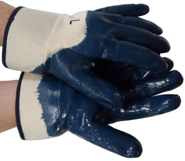 Nitrile Palm Coated w/ Safety Cuff Gloves Pic 1