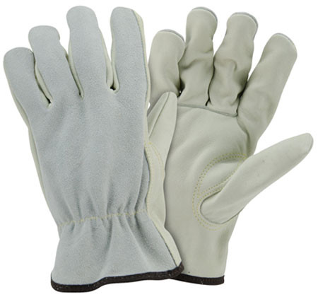 Cowhide Leather Work Gloves DOZEN w/ Keystone Thumb Size L