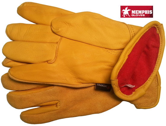 Deerskin Leather Palm Gloves with Split Leather Back sold by the Pair 