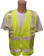 ANSI 2004 Sleeveless Class 2 Double Stripe LIME Safety Vests - Silver Stripes Front View