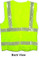 ANSI 2004 Sleeveless Class 2 Double Stripe LIME Safety Vests - Silver Stripes Pic 3