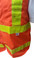 ANSI 2004 Sleeveless Class 2 Double Stripe Orange Safety Vests - Lime Stripes Front pocket