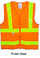 ANSI 2004 Sleeveless Class 2 Double Stripe Orange Safety Vests - Lime Stripes Pic 3
