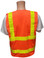 ANSI 2004 Sleeveless Class 2 Double Stripe Orange Safety Vests - Lime Stripes Back3