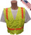 Lime MESH Surveyors Safety Vest with Orange Stripes and Pockets Front
