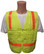 Lime Surveyors Safety Vest with Orange Stripes and Pockets Front