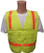 Lime Surveyors Safety Vest with Orange Stripes and Pockets Front