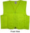 Lime Plain Solid Material Safety Vests with Pockets pic 4