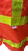 ANSI 2004 Sleeveless Class 2 Double Stripe Orange Mesh Safety Vests -Lime Stripes Front Pocket Pic