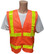 ANSI 2004 Sleeveless Class 2 Double Stripe Orange Mesh Safety Vests -Lime Stripes Front