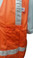 Orange MESH Surveyors Safety Vest with Silver Stripes and Pockets Close up