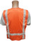 Orange MESH Surveyors Safety Vest with Silver Stripes and Pockets Back