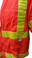 ANSI 2004 SLEEVED Class 3 Double Stripe Orange Safety Vests - Lime Stripes Close up