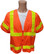 ANSI 2004 SLEEVED Class 3 Double Stripe Orange Safety Vests - Lime Stripes