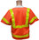 ANSI 2004 SLEEVED Class 3 Double Stripe Orange Mesh Safety Vests - Lime Stripes Back