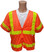 ANSI 2004 SLEEVED Class 3 Double Stripe Orange Mesh Safety Vests - Lime Stripes 