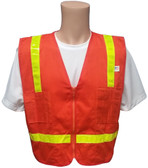 Surveyors Safety Vest Orange with Lime Stripes Main