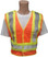 ANSI 207-2006 Public Service Safety Vests ~ MESH Orange with Lime/Silver Stripes ~ 5 point Velcro Tear-Away